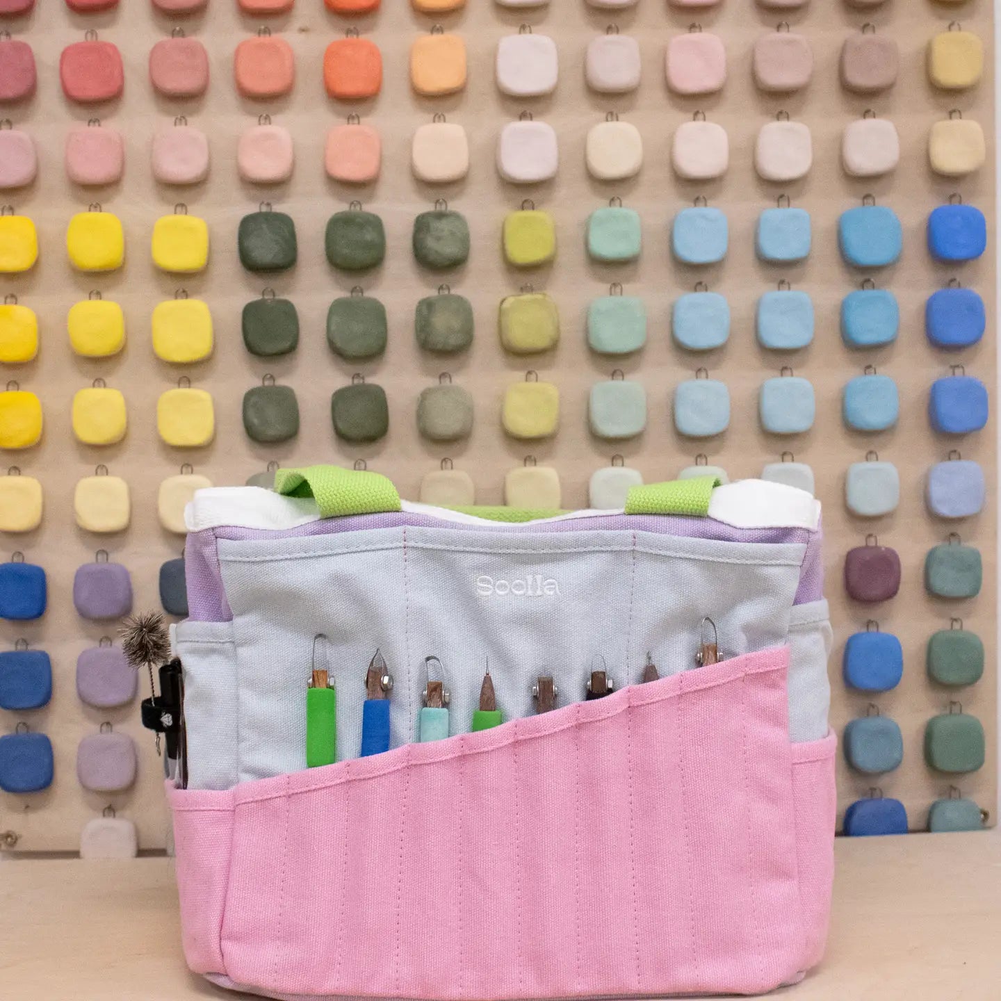 Soolla Studio Artist Bag, 80's Windbreaker, Art Supply Tote Bag