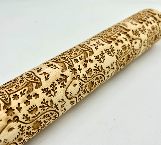 Rolling Pin: Capybara With Nordic Florals