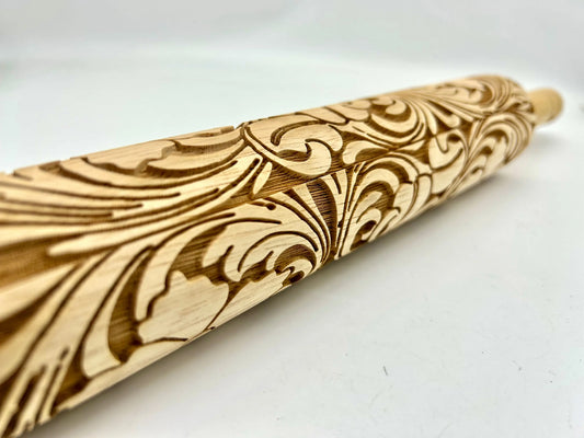 Rolling Pin: Tooled Leather