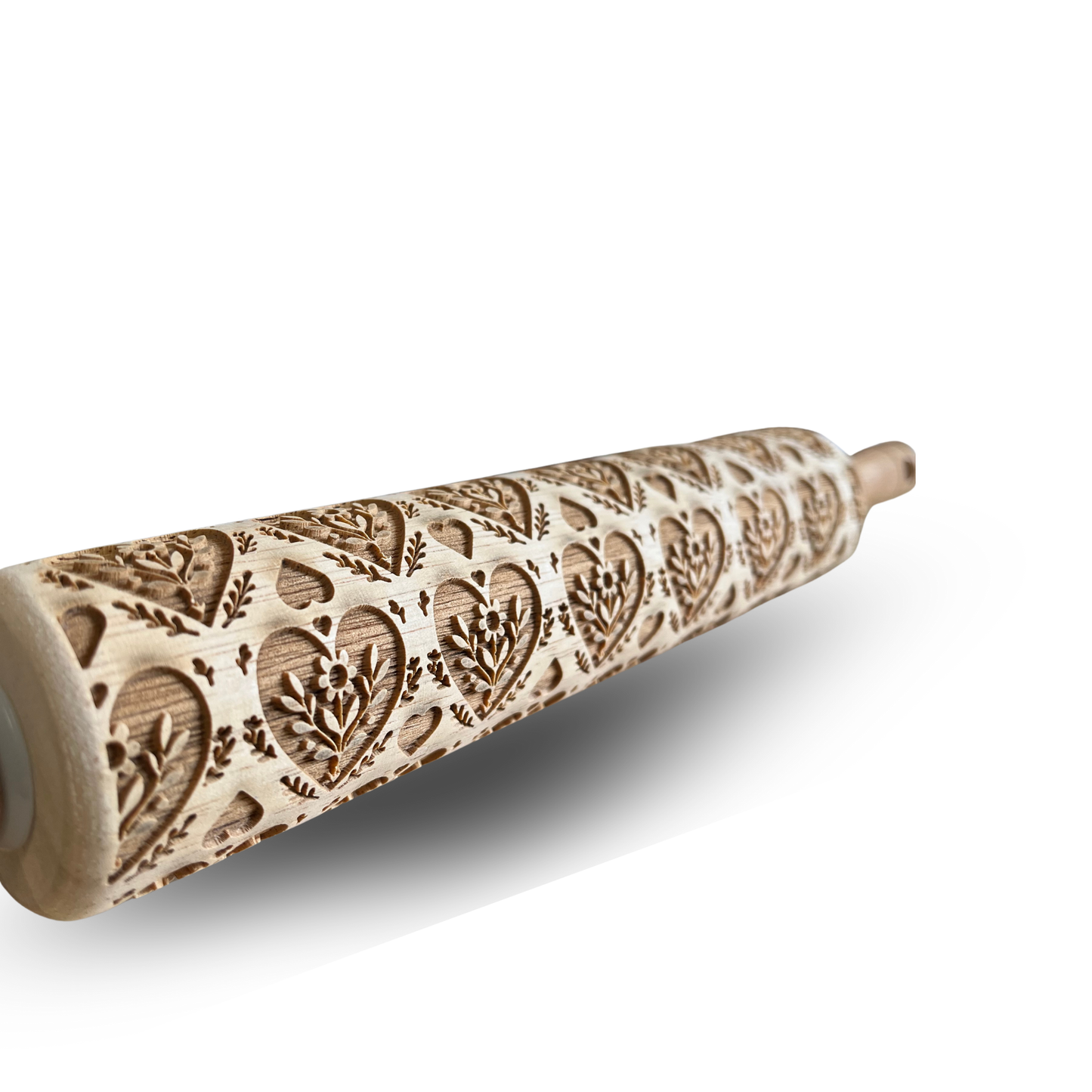 Rolling Pin: Hearts and Flowers