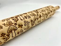 Rolling Pin: Mushrooms and Snails