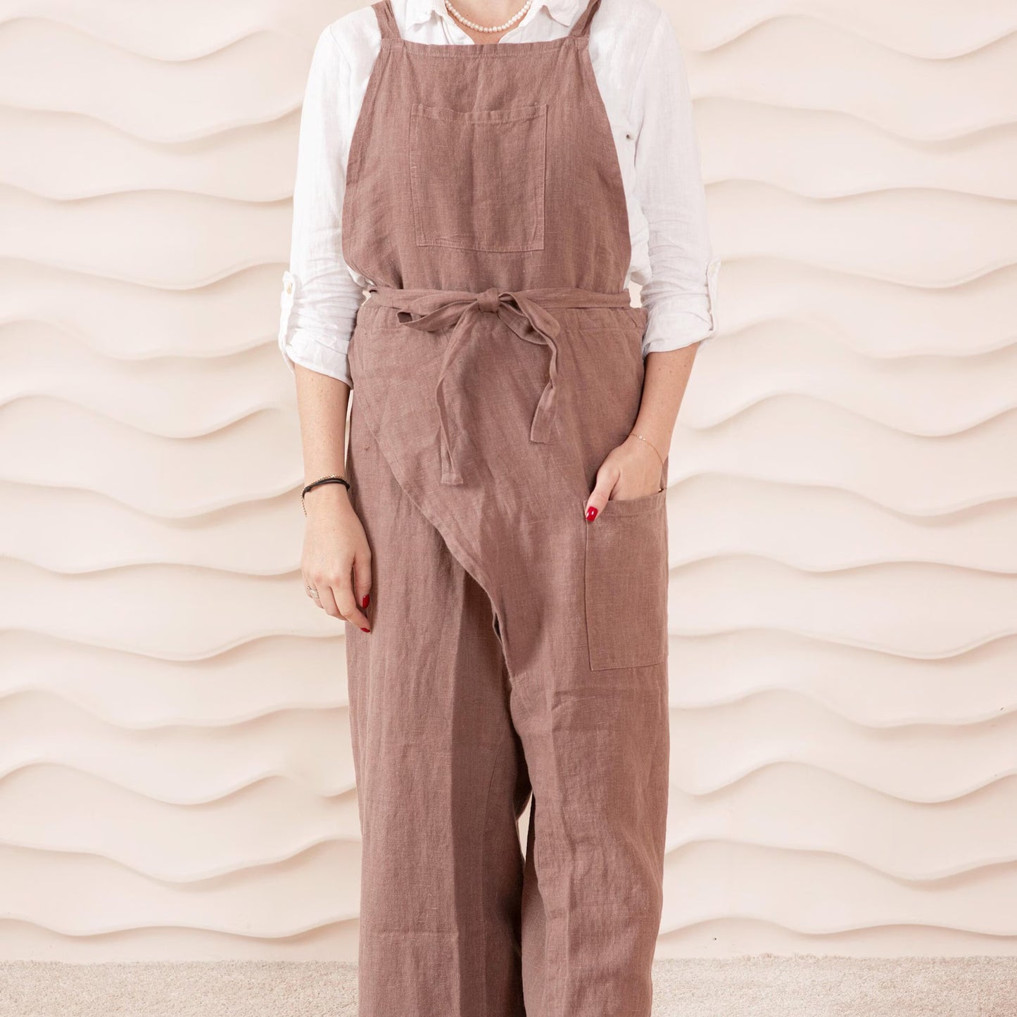 LINENQ Apron- Woodrose