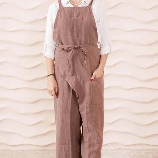 LINENQ Apron- Woodrose