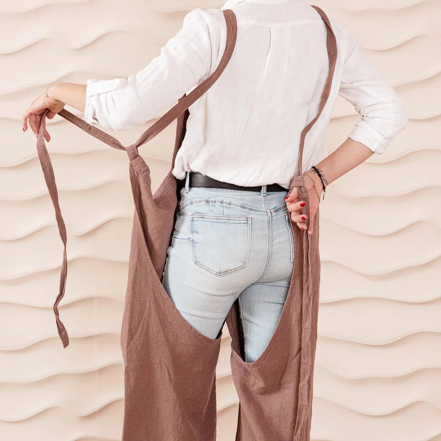 LINENQ Apron- Woodrose